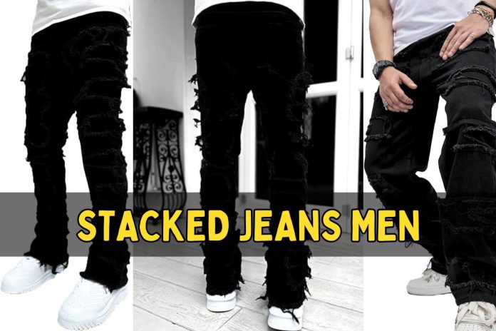 stacked jeans men